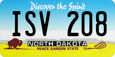 ND license plate ISV208