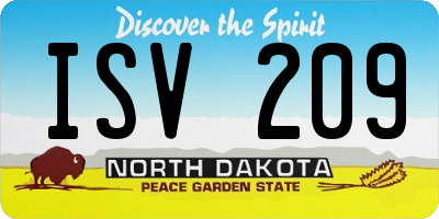 ND license plate ISV209