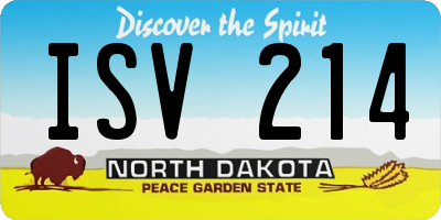 ND license plate ISV214
