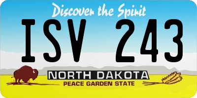 ND license plate ISV243