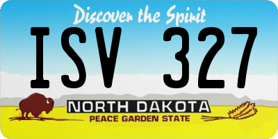 ND license plate ISV327