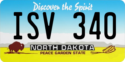ND license plate ISV340