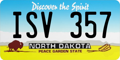 ND license plate ISV357