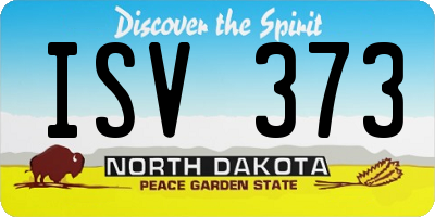 ND license plate ISV373