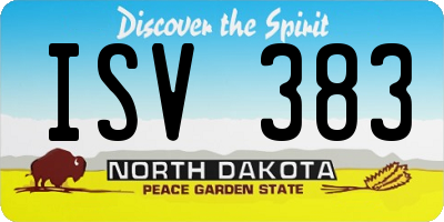 ND license plate ISV383