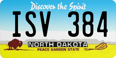 ND license plate ISV384