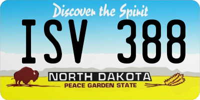 ND license plate ISV388