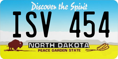 ND license plate ISV454