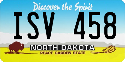 ND license plate ISV458