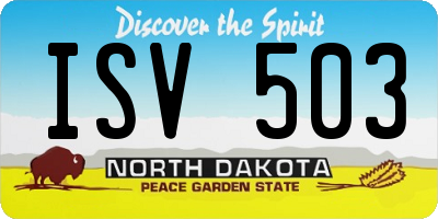 ND license plate ISV503