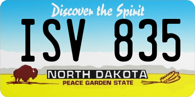 ND license plate ISV835