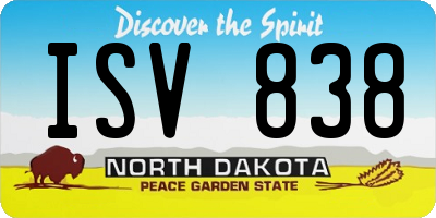 ND license plate ISV838