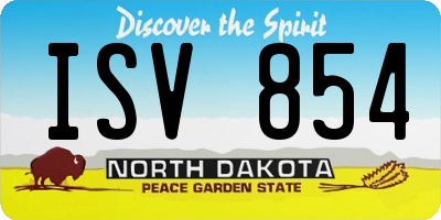 ND license plate ISV854