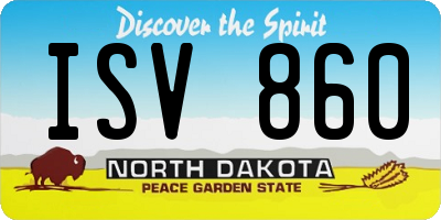 ND license plate ISV860