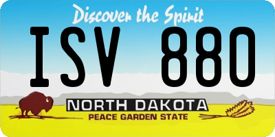 ND license plate ISV880