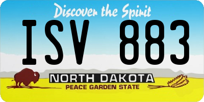 ND license plate ISV883