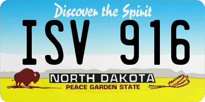 ND license plate ISV916