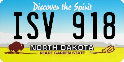 ND license plate ISV918