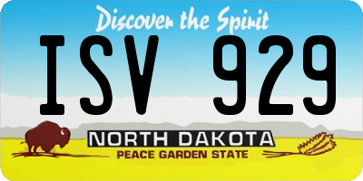 ND license plate ISV929