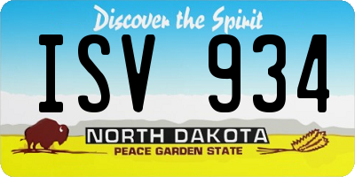 ND license plate ISV934