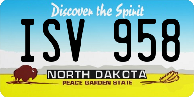 ND license plate ISV958