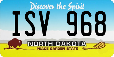 ND license plate ISV968