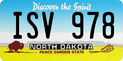 ND license plate ISV978