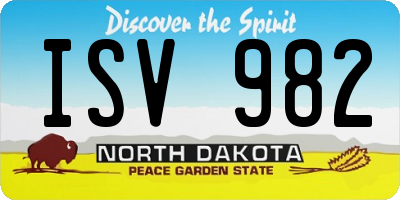 ND license plate ISV982