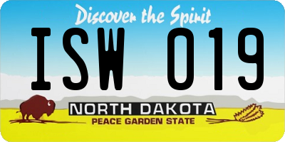 ND license plate ISW019