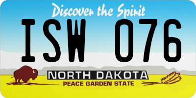 ND license plate ISW076