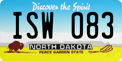 ND license plate ISW083