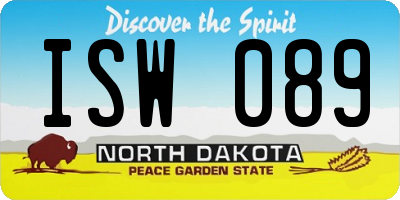 ND license plate ISW089