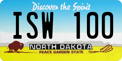 ND license plate ISW100