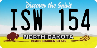 ND license plate ISW154