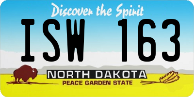 ND license plate ISW163