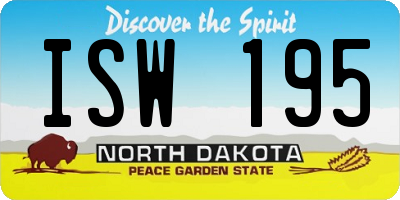 ND license plate ISW195