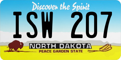ND license plate ISW207