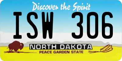 ND license plate ISW306