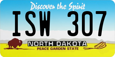 ND license plate ISW307