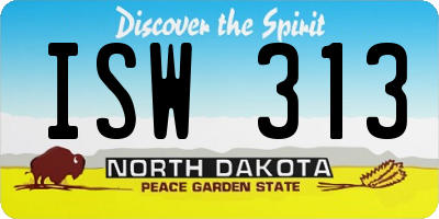 ND license plate ISW313