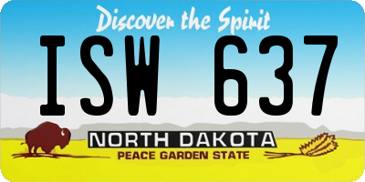 ND license plate ISW637