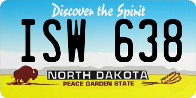 ND license plate ISW638