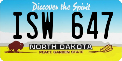 ND license plate ISW647