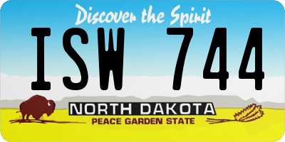 ND license plate ISW744