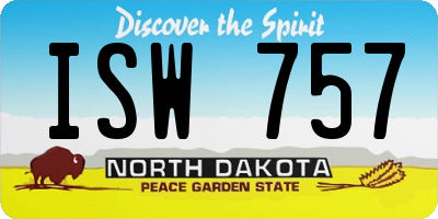 ND license plate ISW757