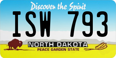 ND license plate ISW793