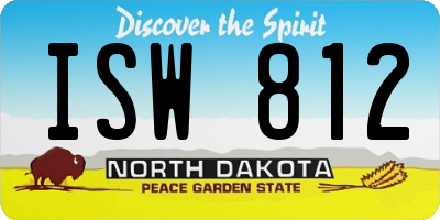 ND license plate ISW812