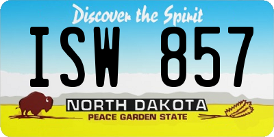 ND license plate ISW857