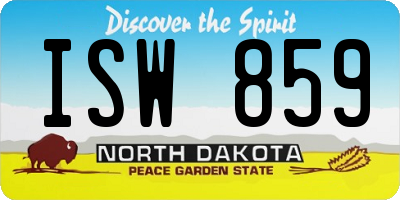ND license plate ISW859