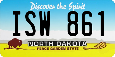 ND license plate ISW861